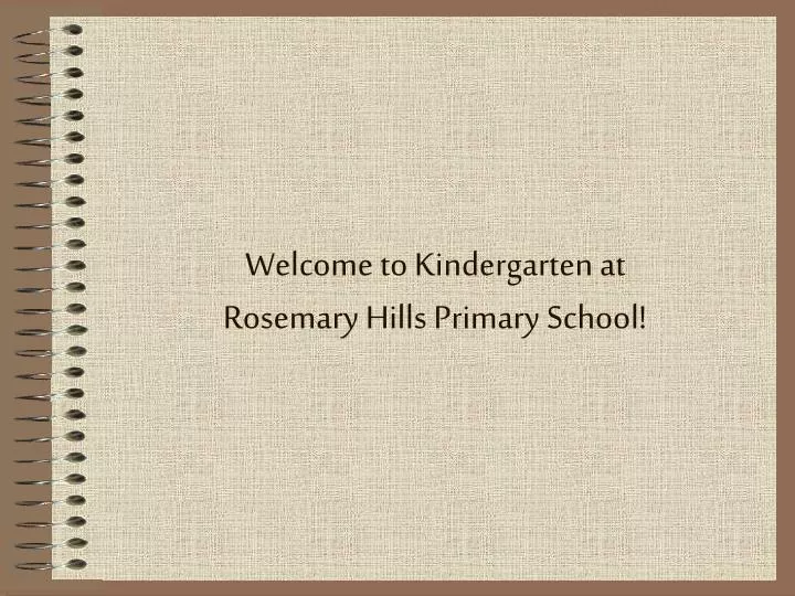 welcome to kindergarten at rosemary hills primary school