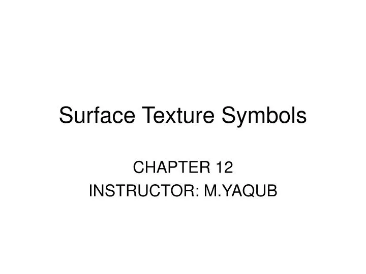 surface texture symbols