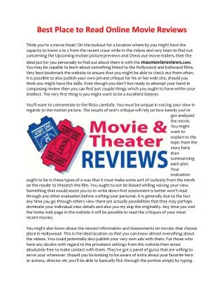 online movie reviews