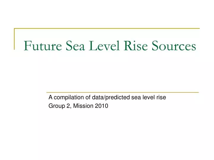 future sea level rise sources