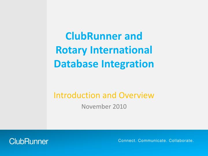 clubrunner and rotary international database integration