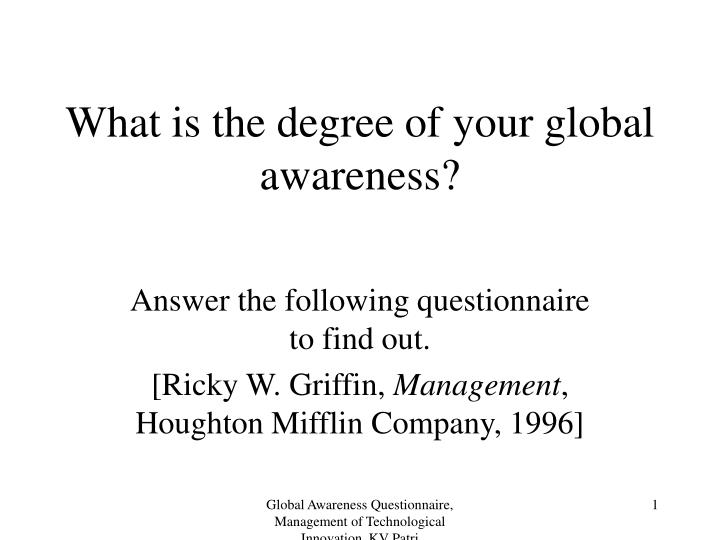 what is the degree of your global awareness
