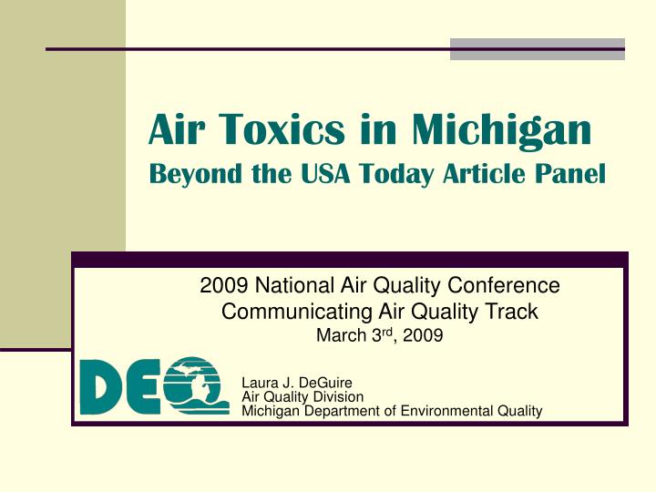 air toxics in michigan beyond the usa today article panel