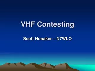 VHF Contesting