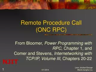 Remote Procedure Call (ONC RPC)