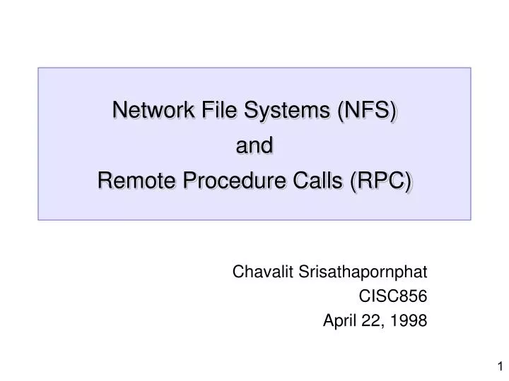 network file systems nfs and remote procedure calls rpc