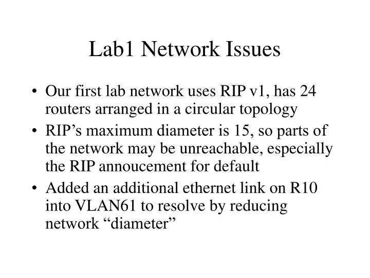 lab1 network issues