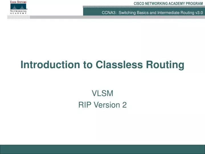 introduction to classless routing