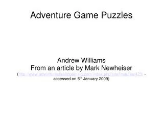 Adventure Game Puzzles