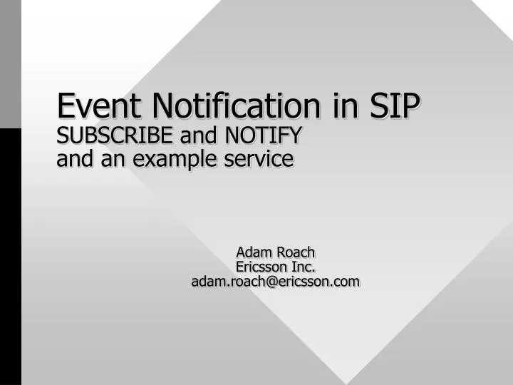event notification in sip subscribe and notify and an example service
