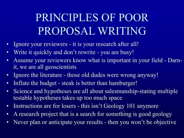 principles of poor proposal writing