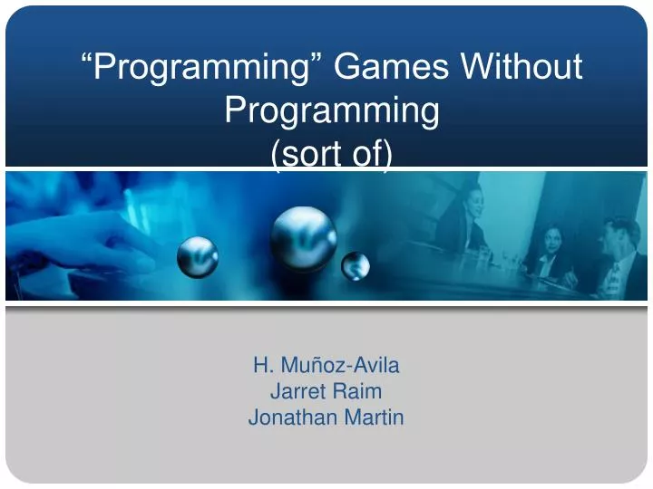 programming games without programming sort of