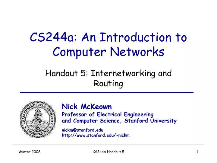 cs244a an introduction to computer networks