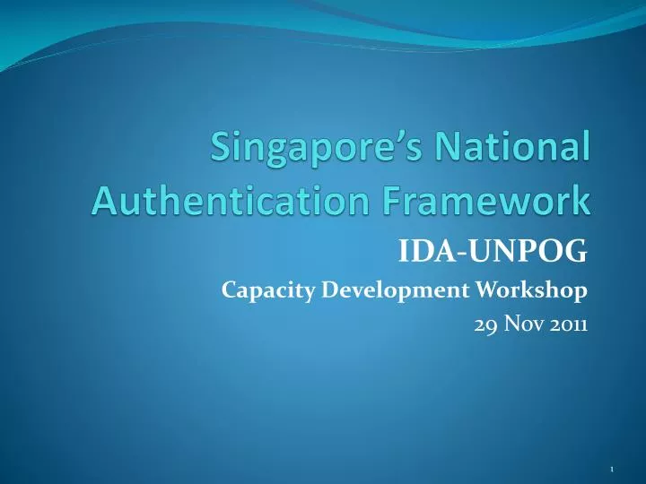 singapore s national authentication framework