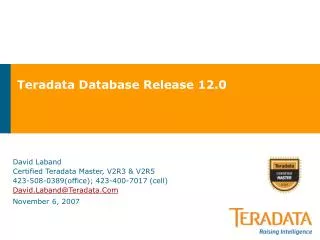 Teradata Database Release 12.0