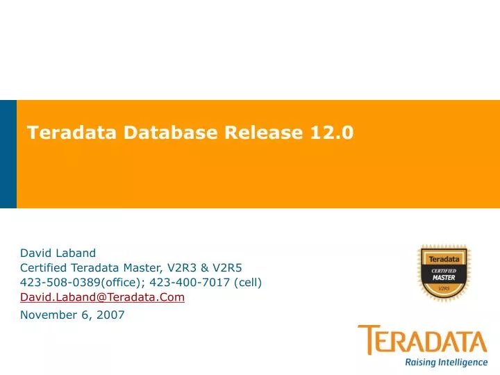 teradata database release 12 0