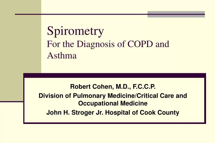 spirometry for the diagnosis of copd and asthma