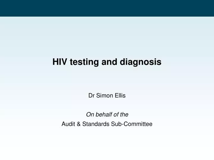 hiv testing and diagnosis