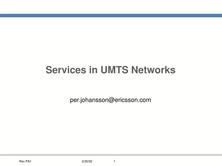 services in umts networks