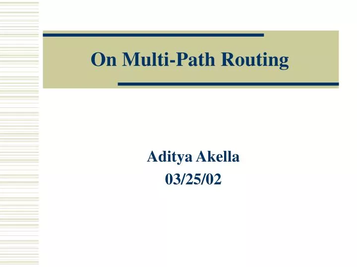 on multi path routing