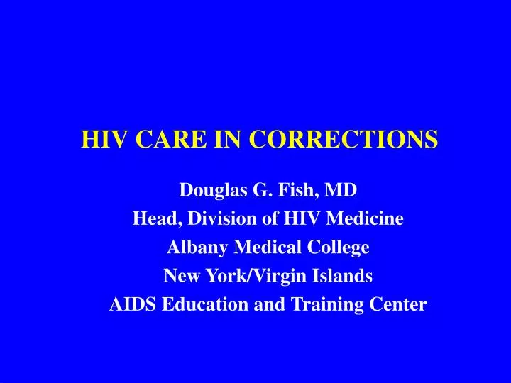 hiv care in corrections
