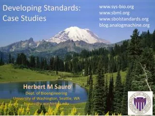 Developing Standards: Case Studies