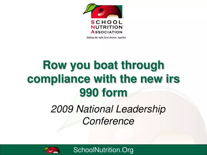 row you boat through compliance with the new irs 990 form