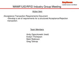 WAWF/UID/RFID Industry Group Meeting