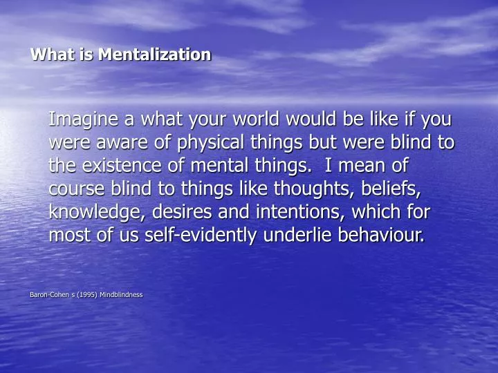 what is mentalization