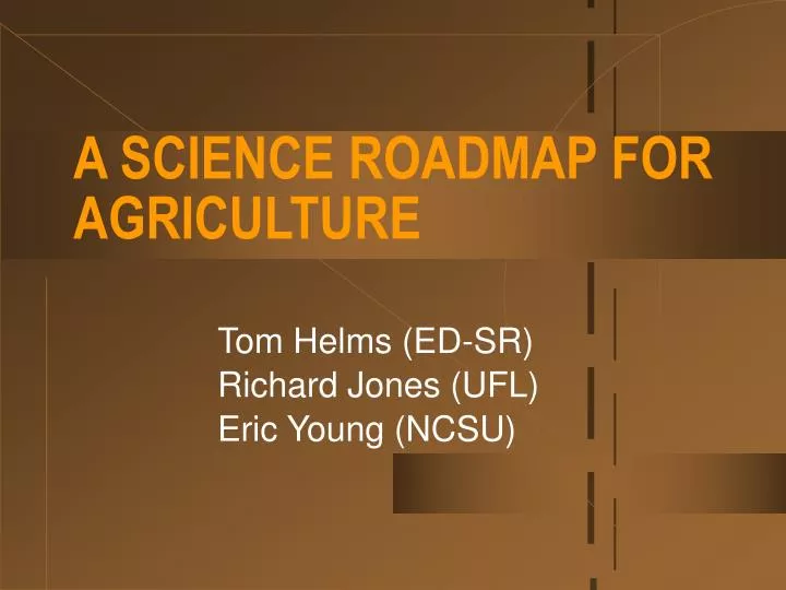 a science roadmap for agriculture