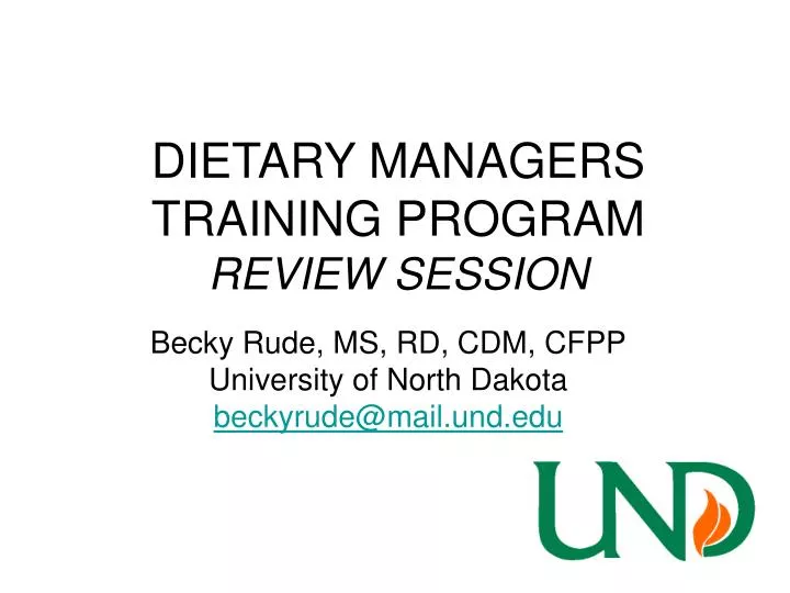 dietary managers training program review session