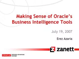 Making Sense of Oracle’s Business Intelligence Tools