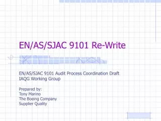 EN/AS/SJAC 9101 Re-Write