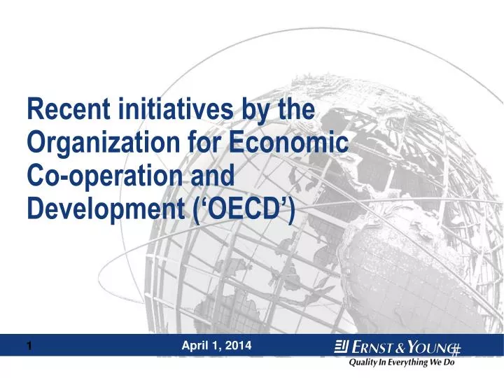 recent initiatives by the organization for economic co operation and development oecd