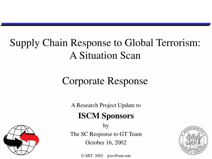 supply chain response to global terrorism a situation scan corporate response