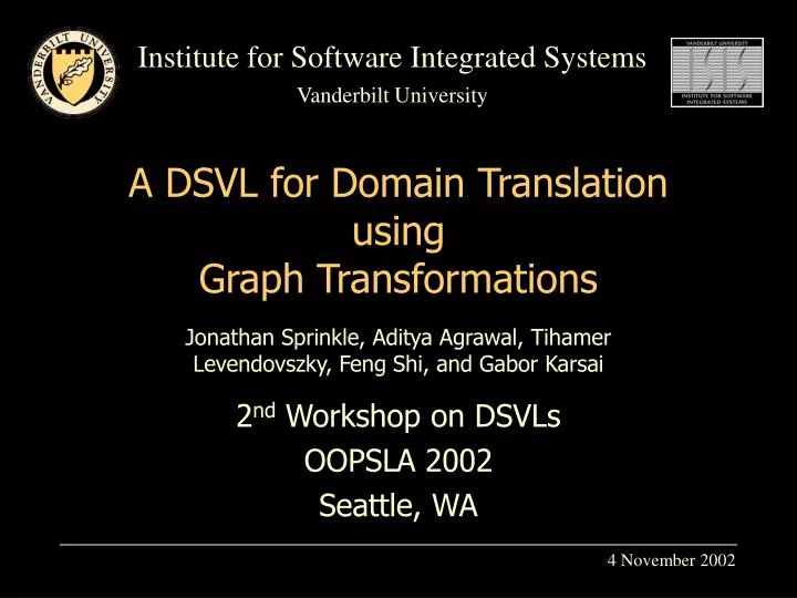 a dsvl for domain translation using graph transformations