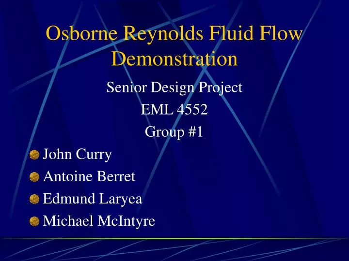 osborne reynolds fluid flow demonstration