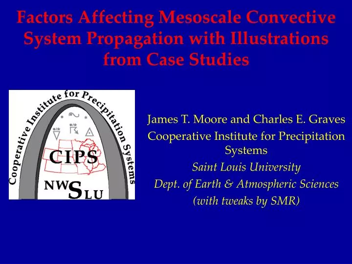 factors affecting mesoscale convective system propagation with illustrations from case studies