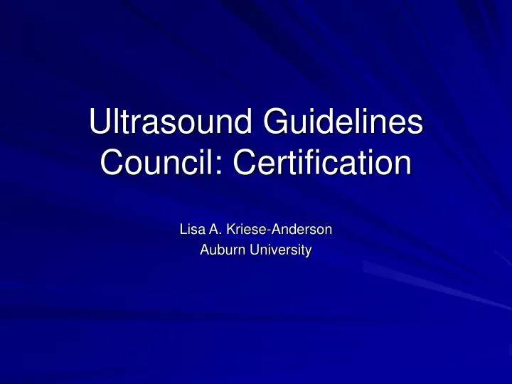 ultrasound guidelines council certification