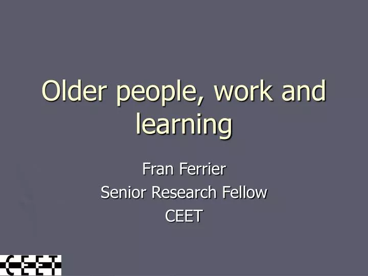older people work and learning
