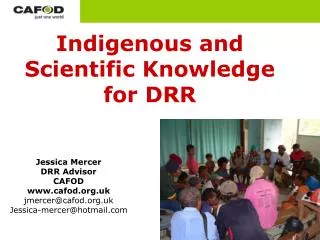Indigenous and Scientific Knowledge for DRR