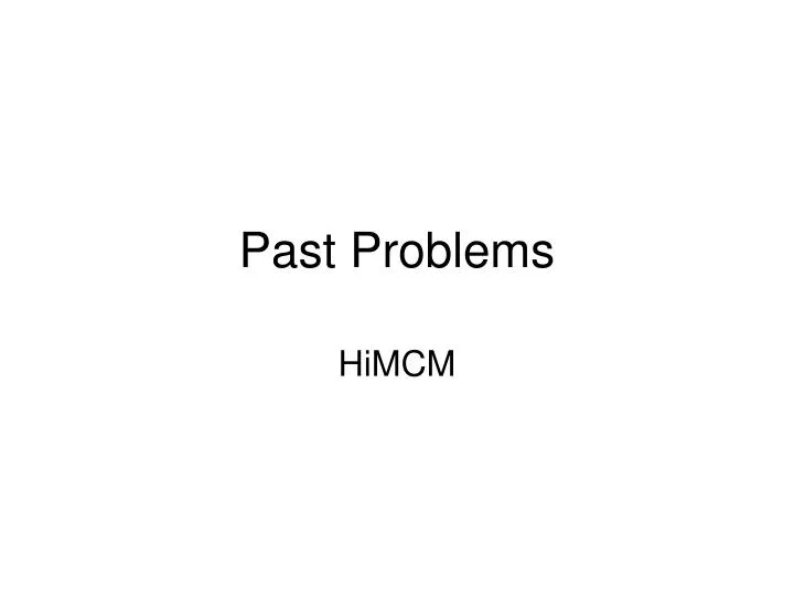 past problems
