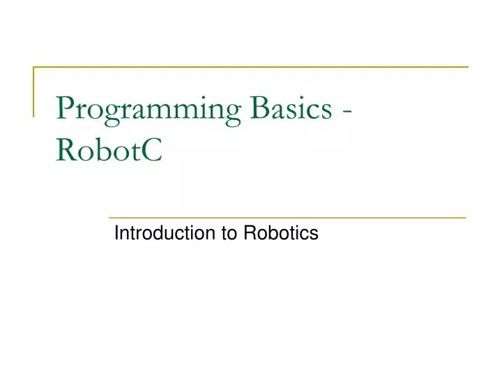 programming basics robotc
