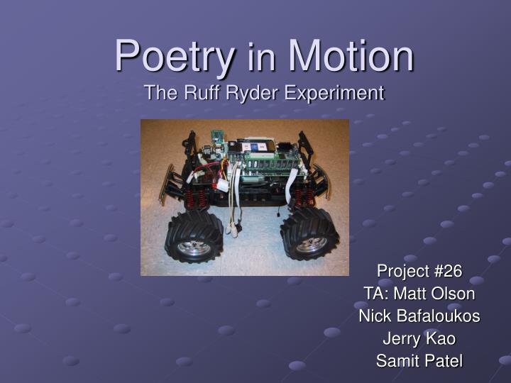 poetry in motion the ruff ryder experiment