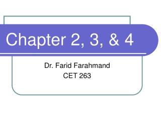 Chapter 2, 3, &amp; 4