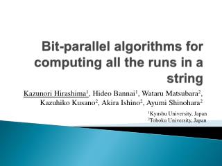 Bit-parallel algorithms for computing all th e runs in a string