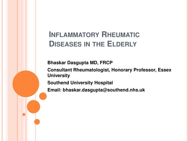 inflammatory rheumatic diseases in the elderly