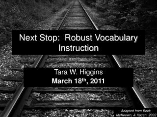 Next Stop: Robust Vocabulary Instruction