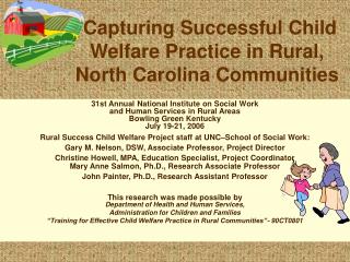 Capturing Successful Child Welfare Practice in Rural, North Carolina Communities