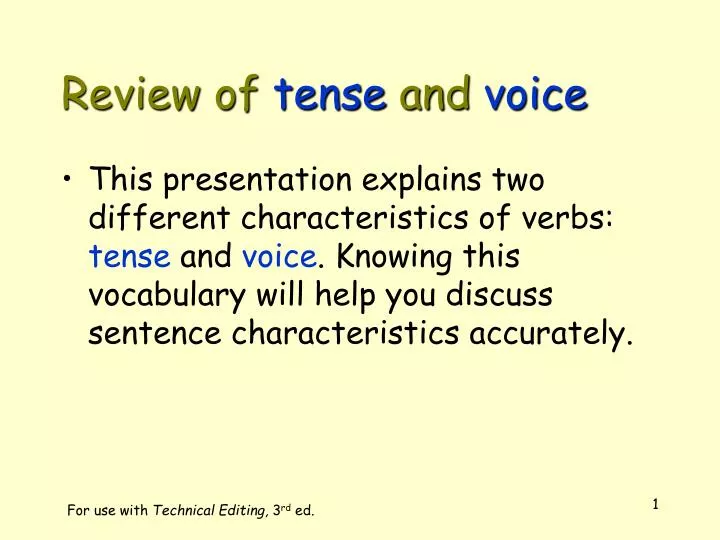 review of tense and voice